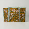 Mustard Paisley, Stripe Lining MEDIUM Cotton tote bag