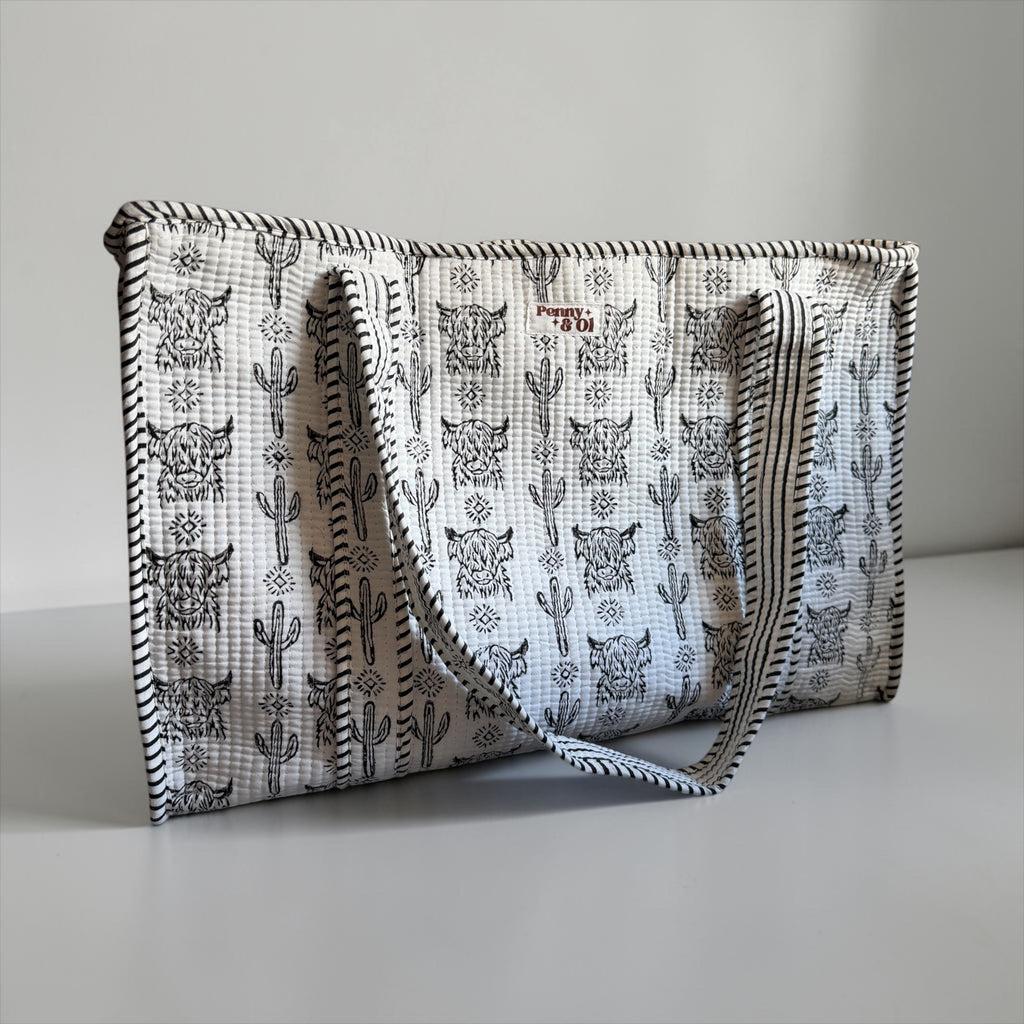 Highland Cow LARGE Cotton Tote Bag