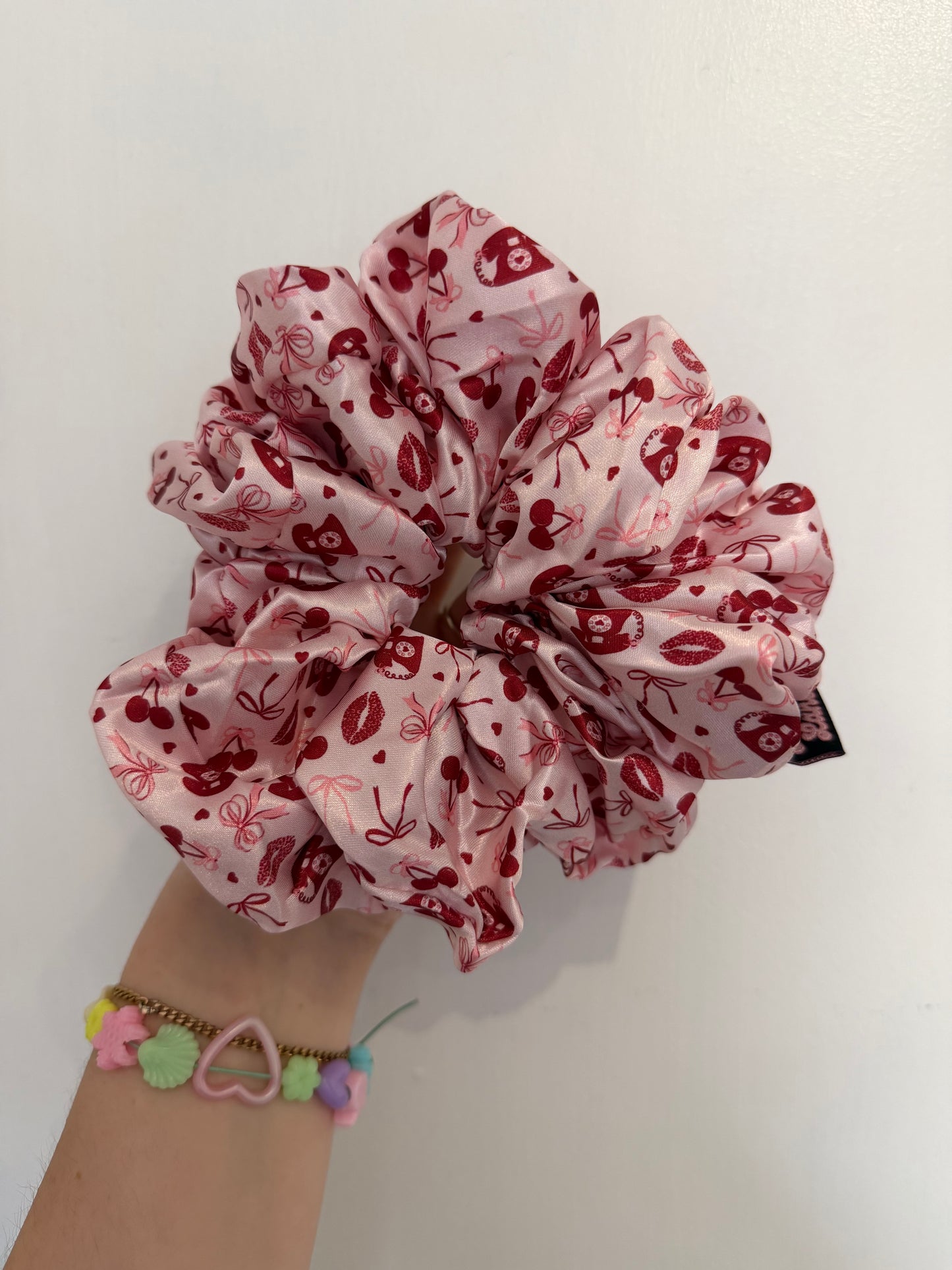 Cherry Charm XL Satin Hair Scrunchie