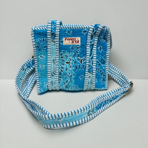 Blue Paisley Bandana MINI Tote Bag - Penny & Ol