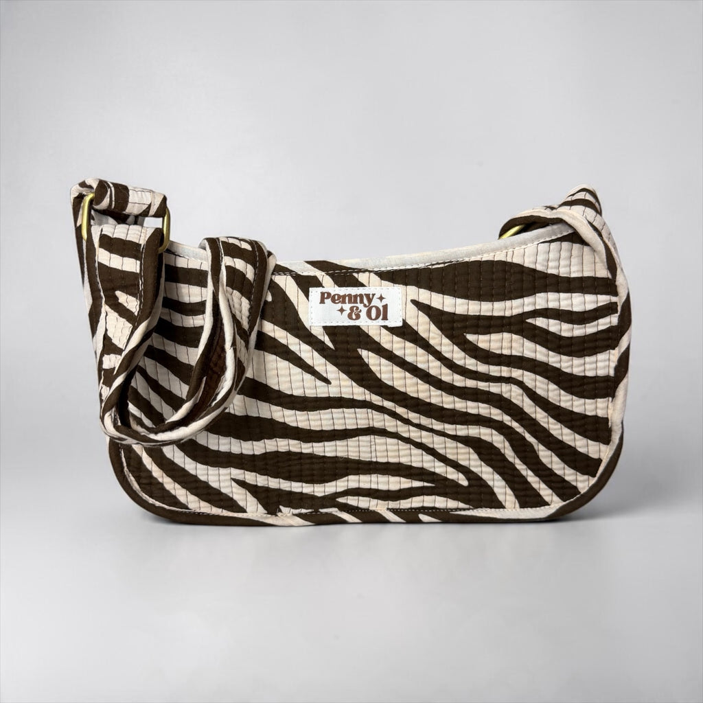 Brown Zebra Mini SHOULDER bag, cross body bag