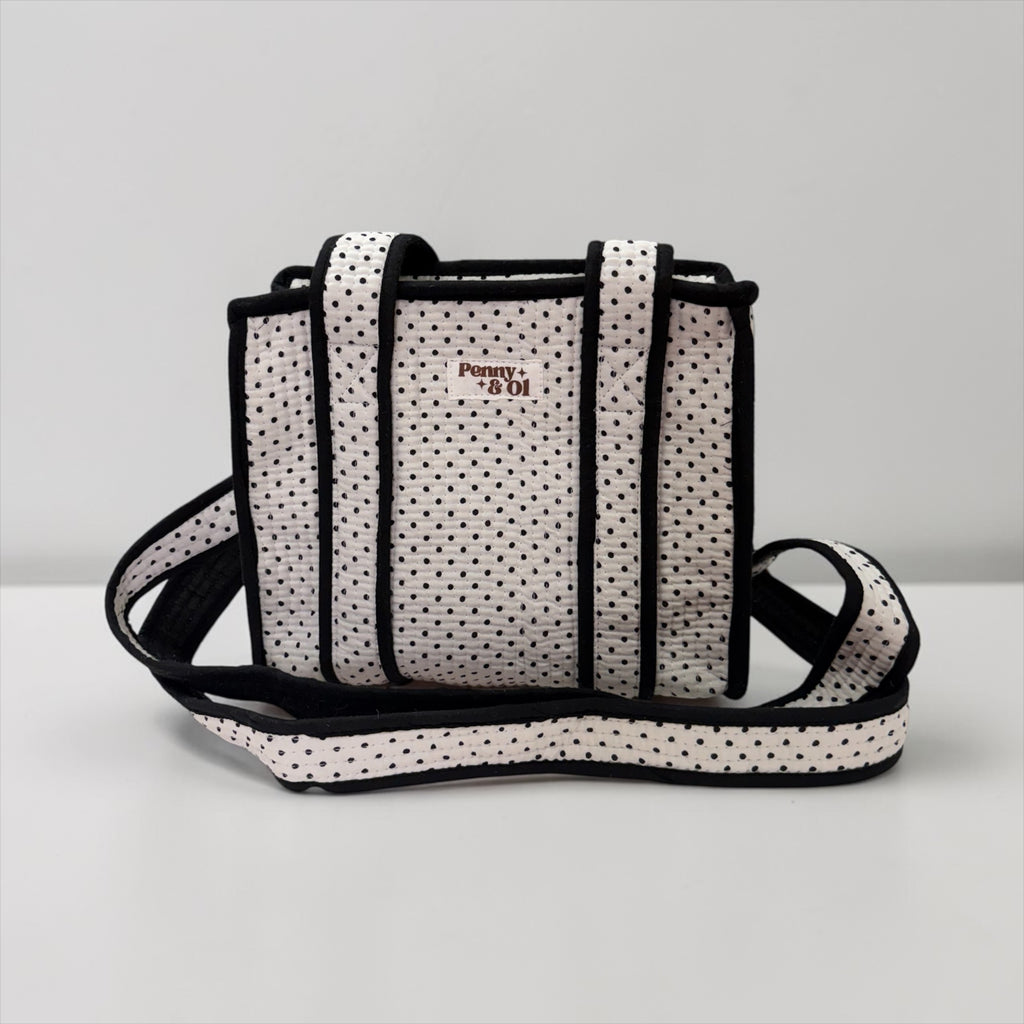 White & black polka dot MINI Tote Bag - Penny & Ol