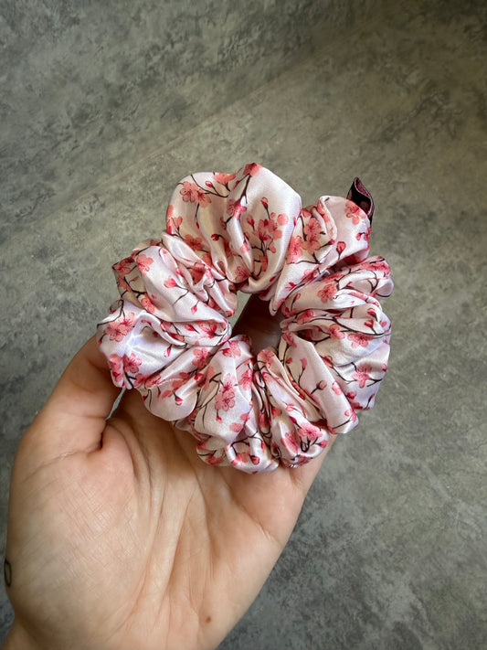Cherry Blossom MIDI Satin Hair Scrunchie
