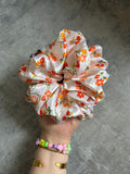 Orange Bloom XL Satin Hair Scrunchie