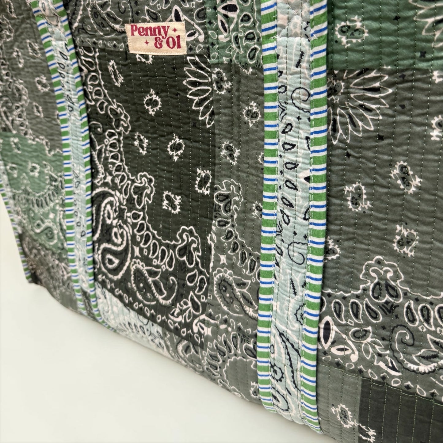 Sage Paisley Bandana MEDIUM Cotton tote bag