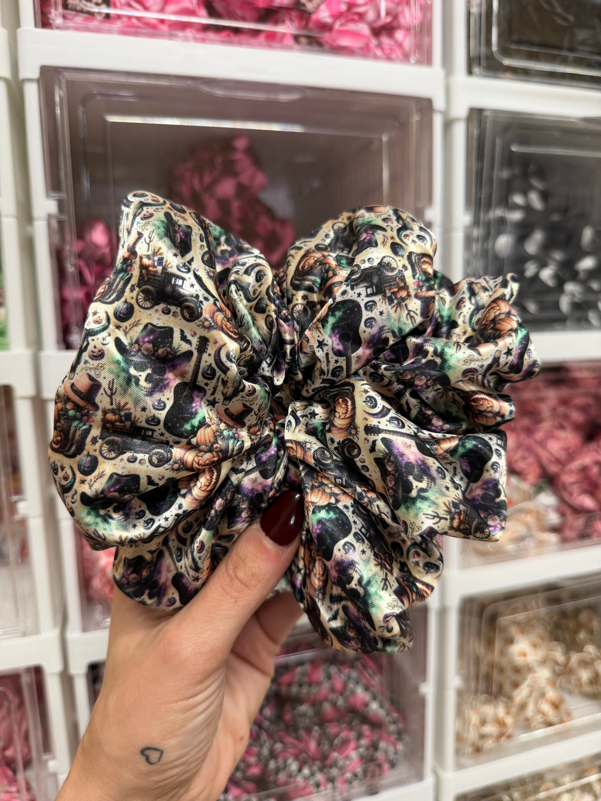 Cowboy Skulls XL Satin Hair Scrunchie