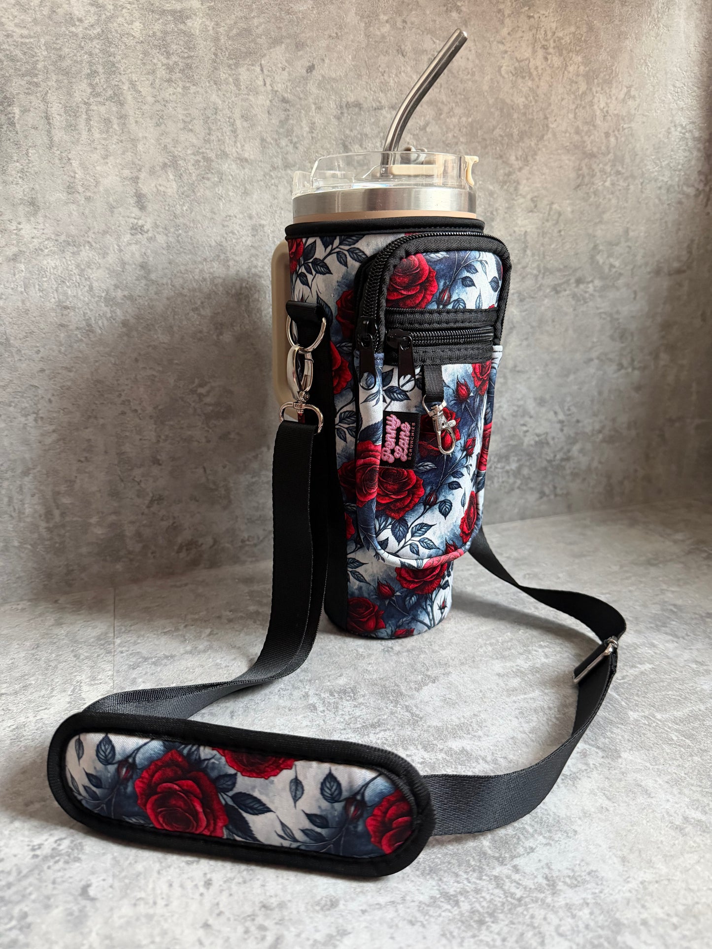 Tumbler cover & carry pouch. Neoprene case and strap for 40oz tumbler. TUMBLER NOT INCLUDED.
