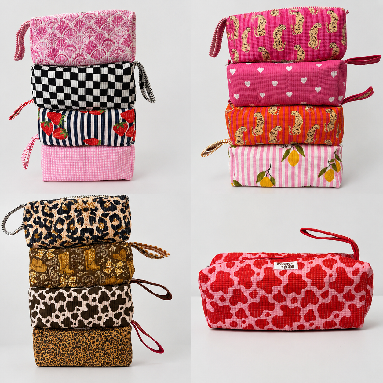 Hair tool bag, Cotton hair tool zip pouch with compartments