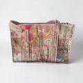 Beige Patchwork Large Cotton Tote Bag, handmade tote bags