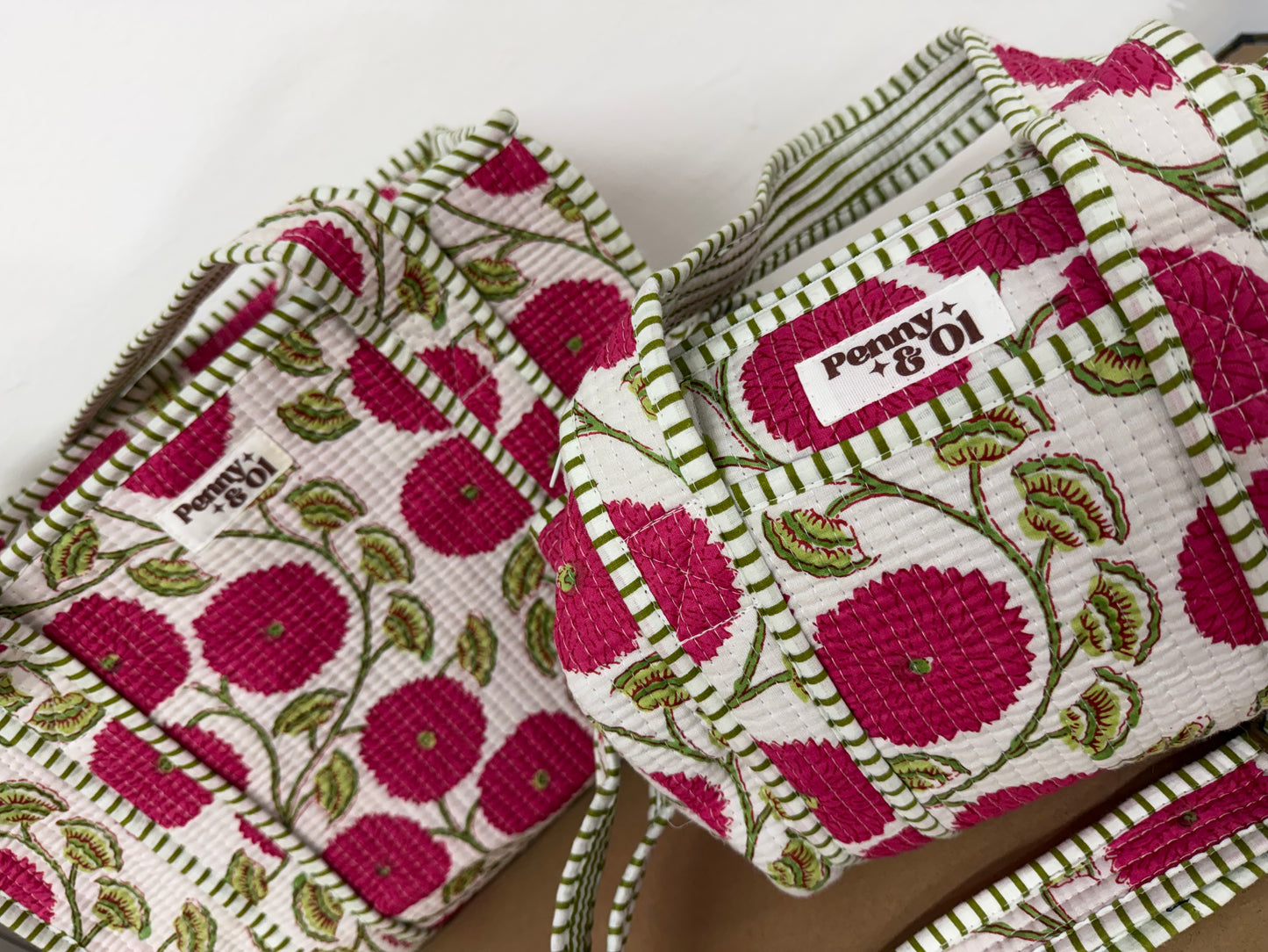 Pink posy collection, tote bags. Cotton tote bags all sizes