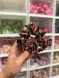 Leopard Striped Hearts MIDI Satin Hair Scrunchie
