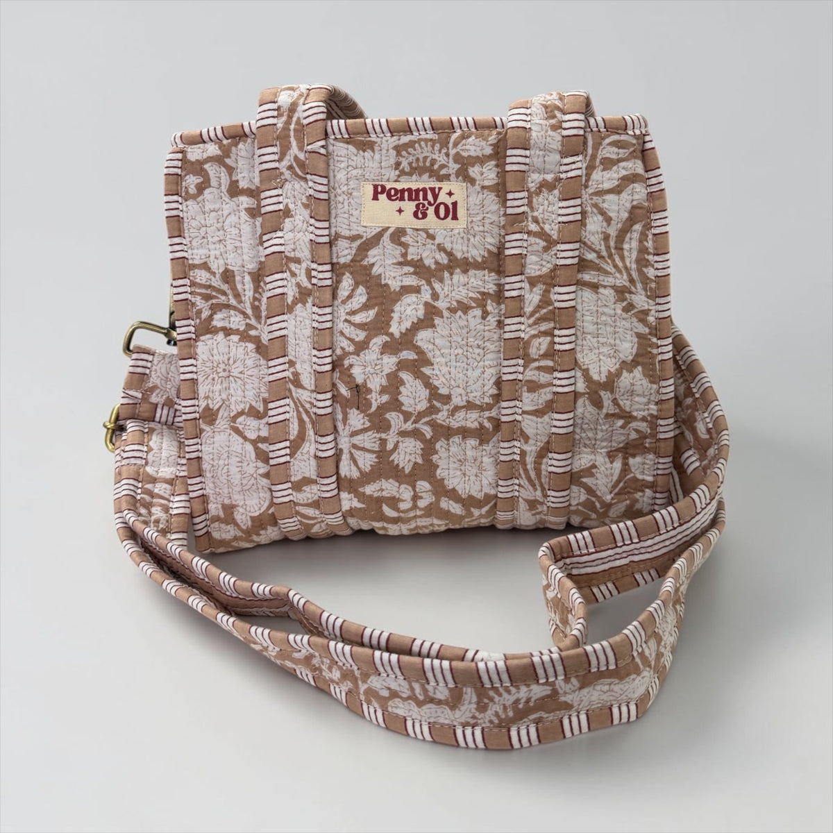 Beige Floral MINI Tote Bag - Penny & Ol