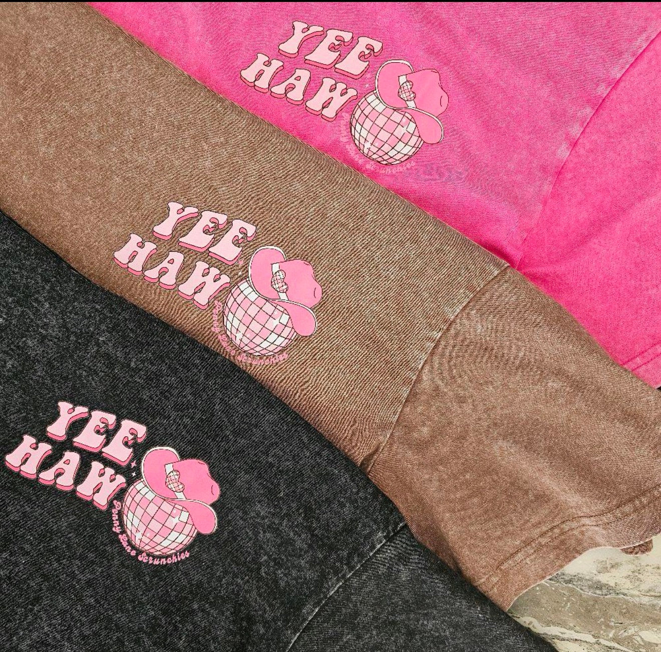 Cowgirl Oversized T-Shirt, 100% cotton acid wash tshirts. Penny Lane Scrunchies Exclusive tshirt