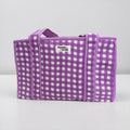 Lilac Gingham MEDIUM Cotton tote bag