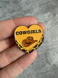 Cowgirls brown heart  Pin Badge, western