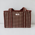 Chocolate Gingham MEDIUM Cotton tote bag