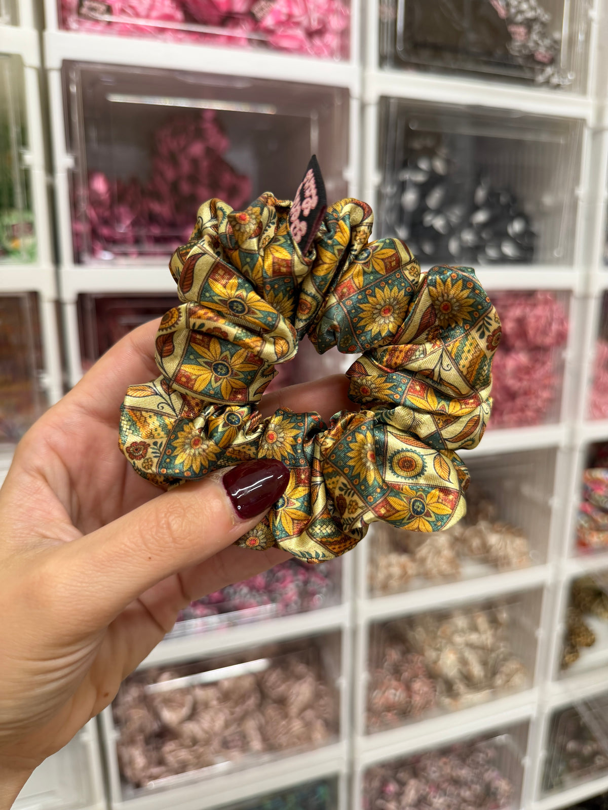 Vintage Autumn MIDI Satin Hair Scrunchie