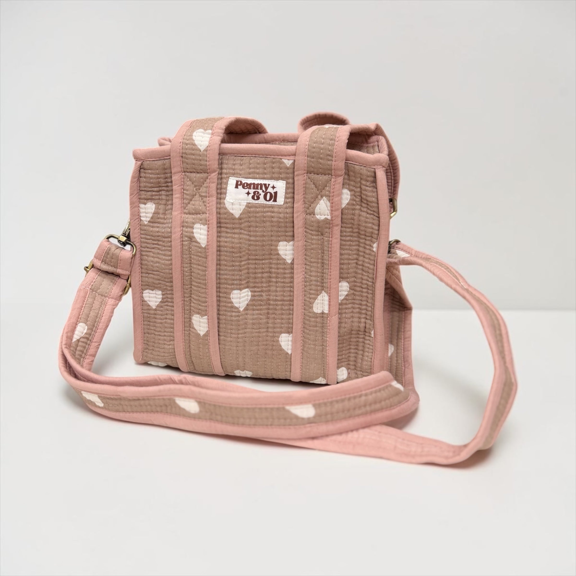 Beigey Pink Hearts MINI Tote Bag - Penny & Ol