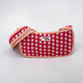 Pink and orange gingham Mini SHOULDER bag, cross body bag