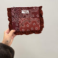 Burgundy Paisley Bandana Ruffle Pouch