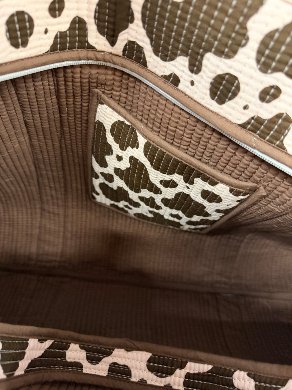Cow Print Large Cotton Tote Bag, handmade tote bags