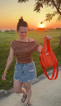 Sunset Stripes MINI DUFFLE Tote Bags - Penny & Ol