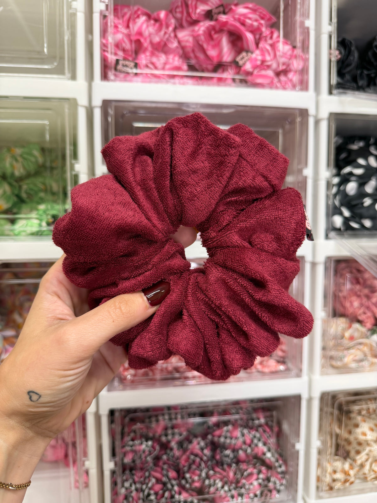 Wine Microfibre Towel XL Hair Scrunchie