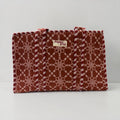 Terracotta Floral Medium Cotton, handmade tote bag