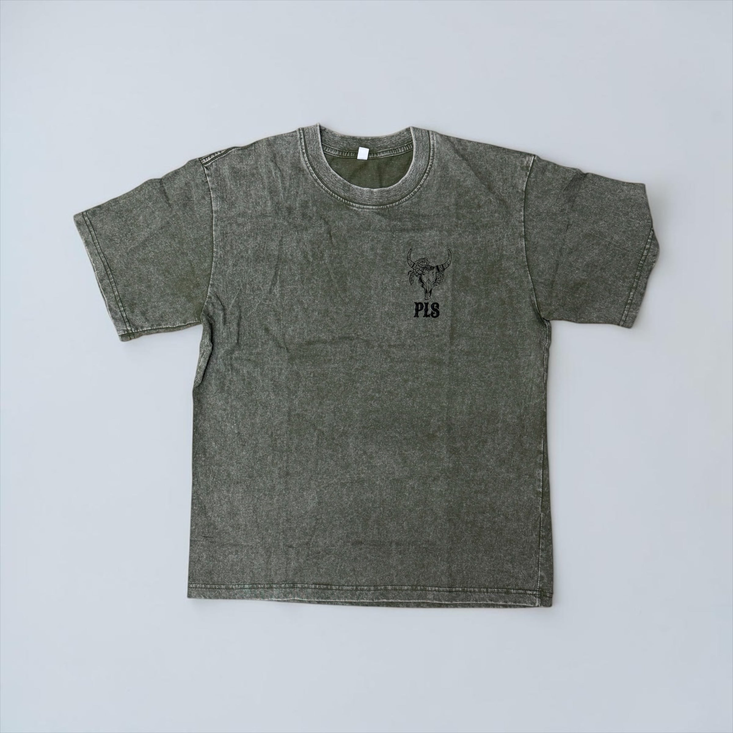 PLS Western Skull Acid Wash T-shirt. 100% cotton.