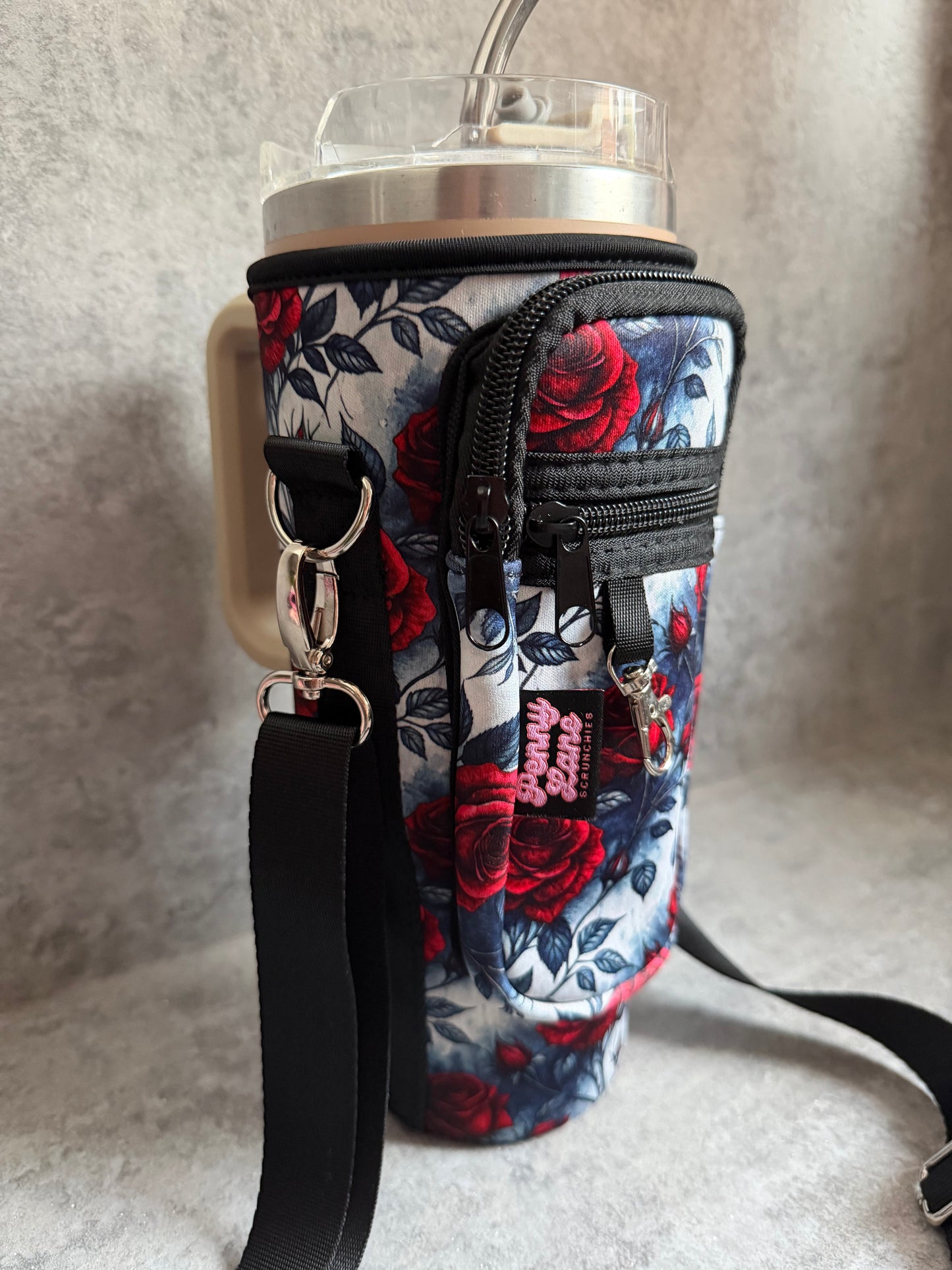 Tumbler cover & carry pouch. Neoprene case and strap for 40oz tumbler. TUMBLER NOT INCLUDED.