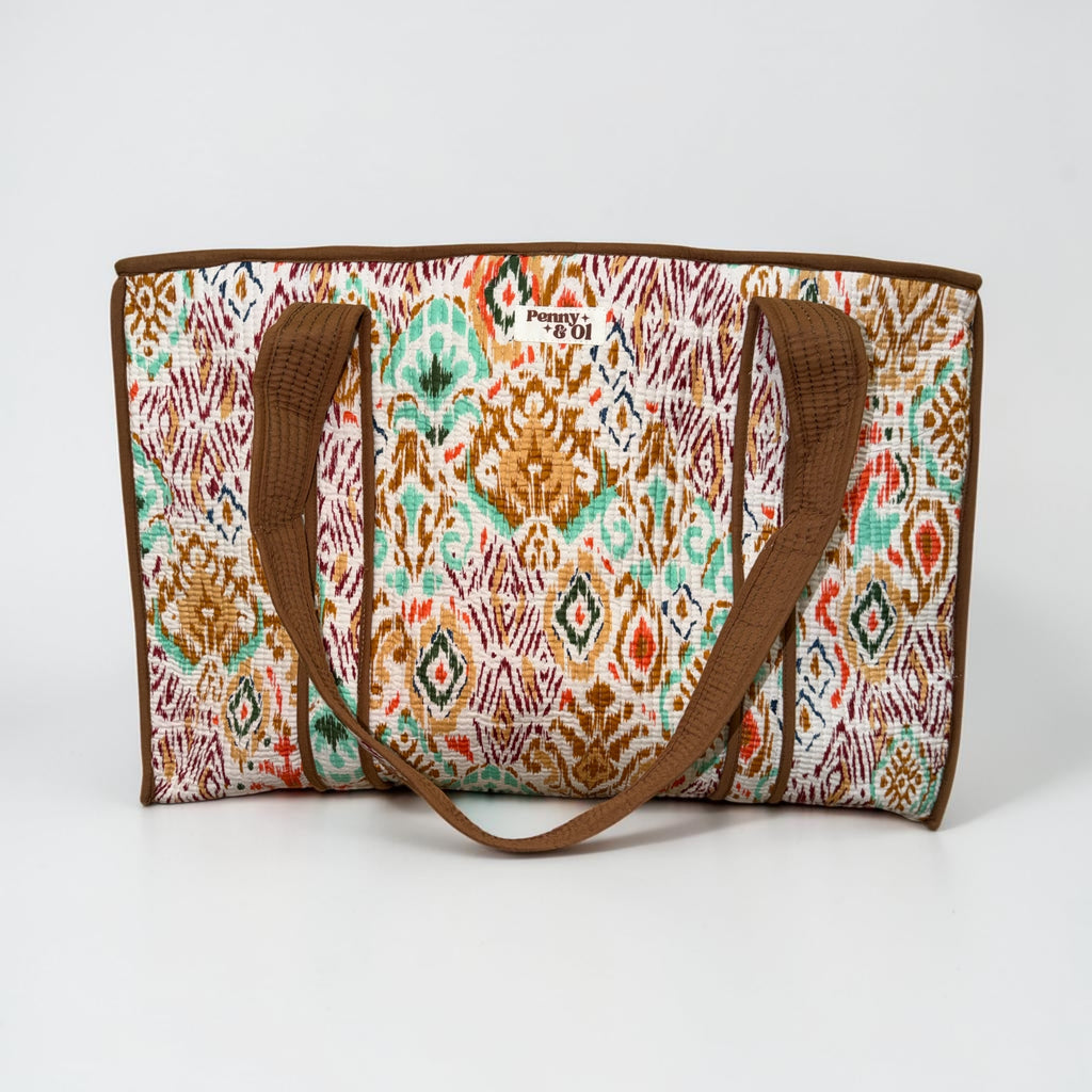 Western Tribal Large Cotton Tote Bag, handmade tote bags