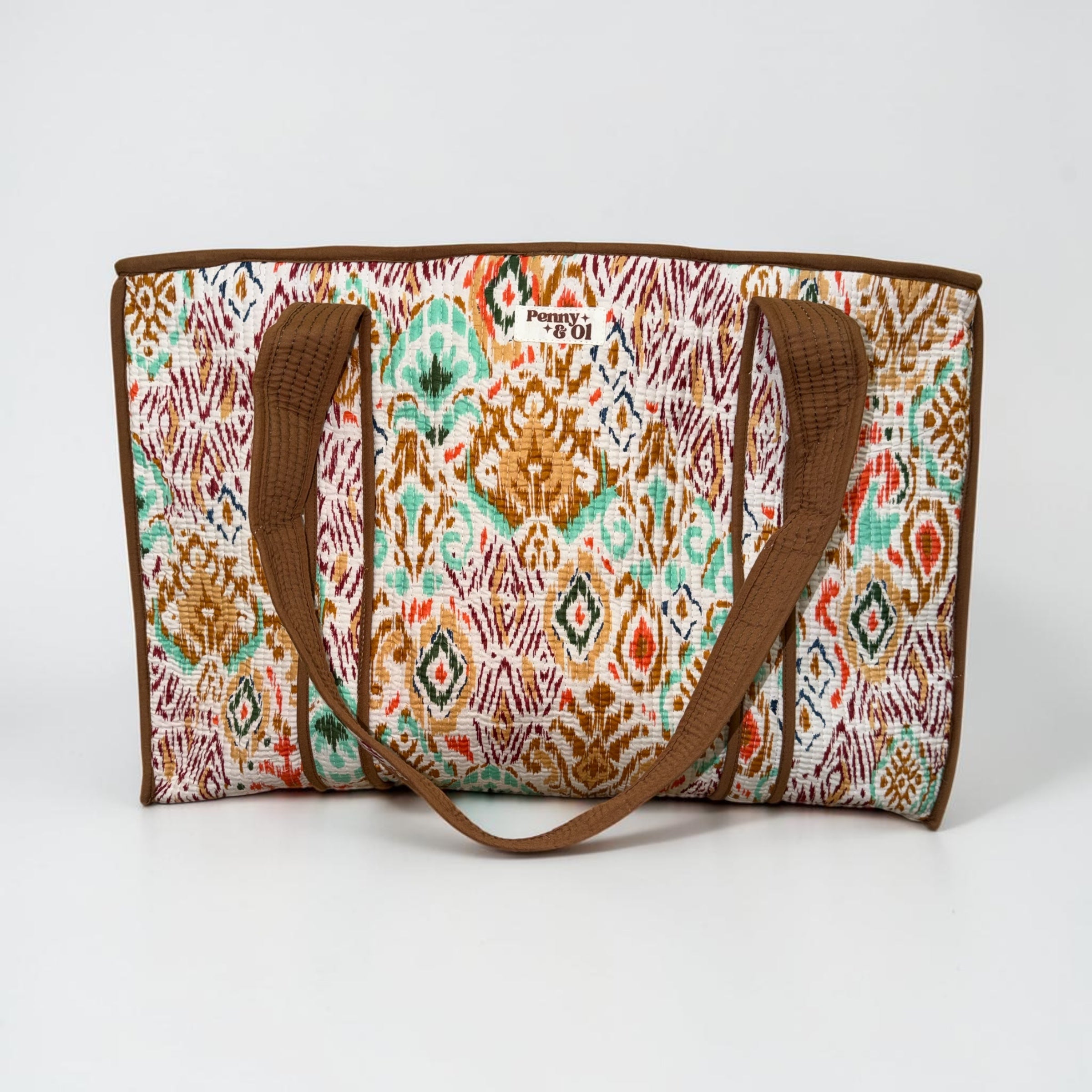Western Tribal Large Cotton Tote Bag, handmade tote bags