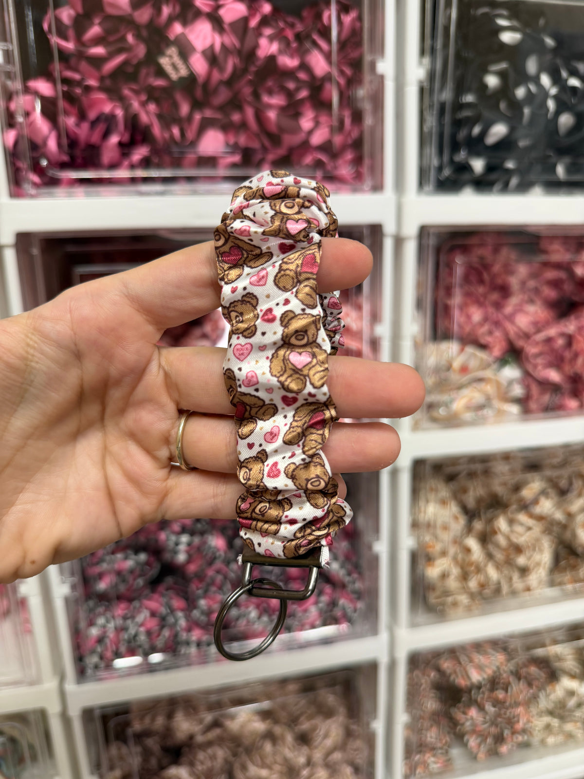 Teddy Love Scrunchie Keyring