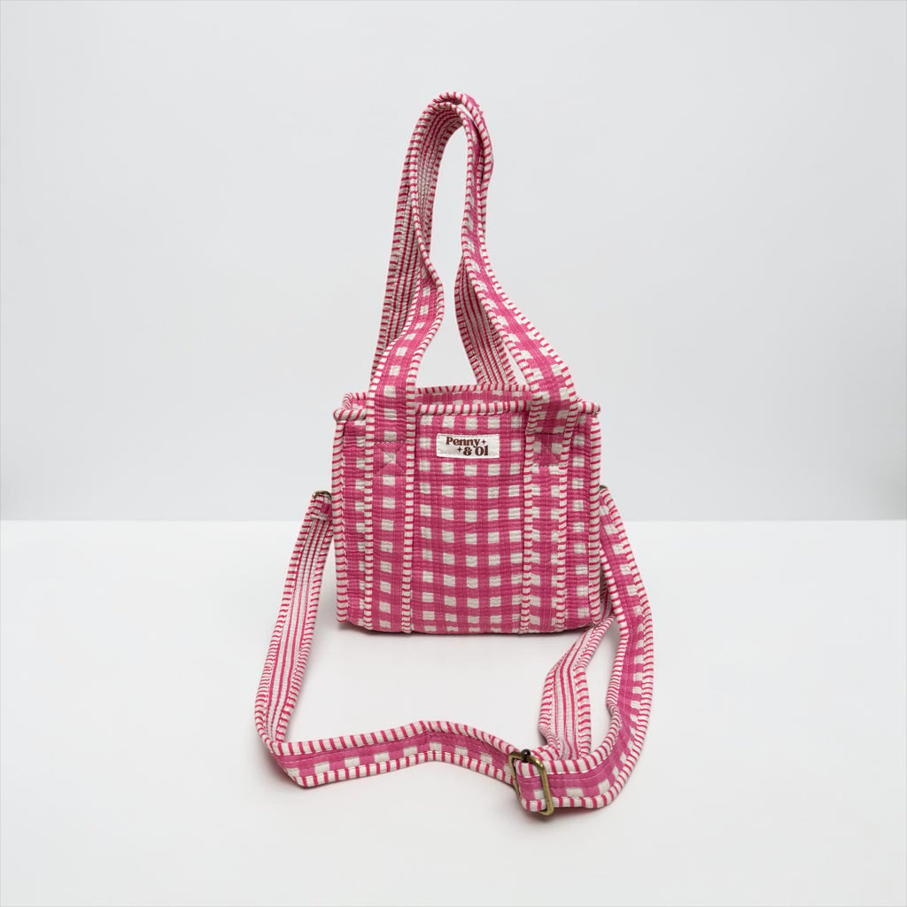 Pink Gingham MINI Tote Bag - Penny & Ol