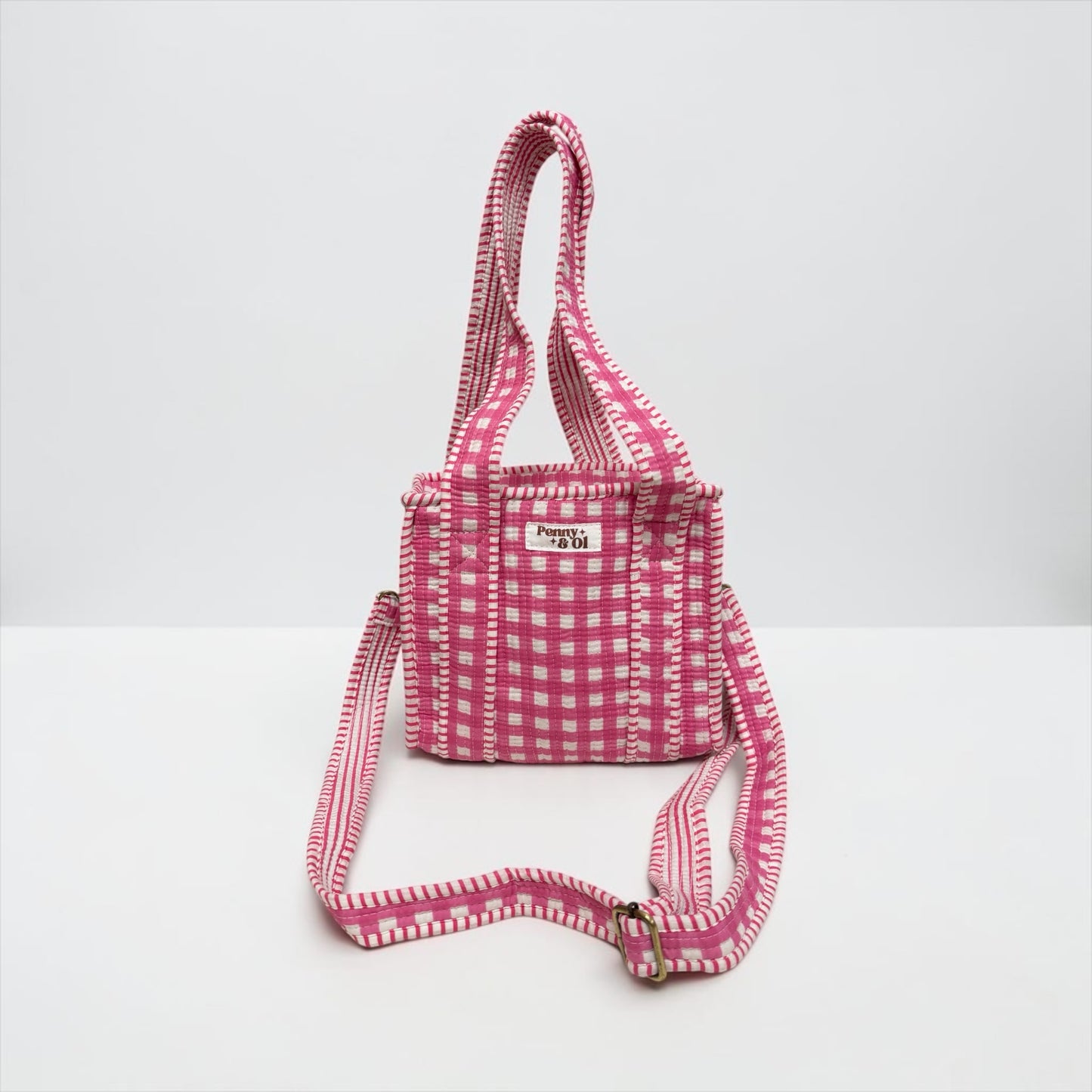 Pink Gingham MINI Tote Bag - Penny & Ol