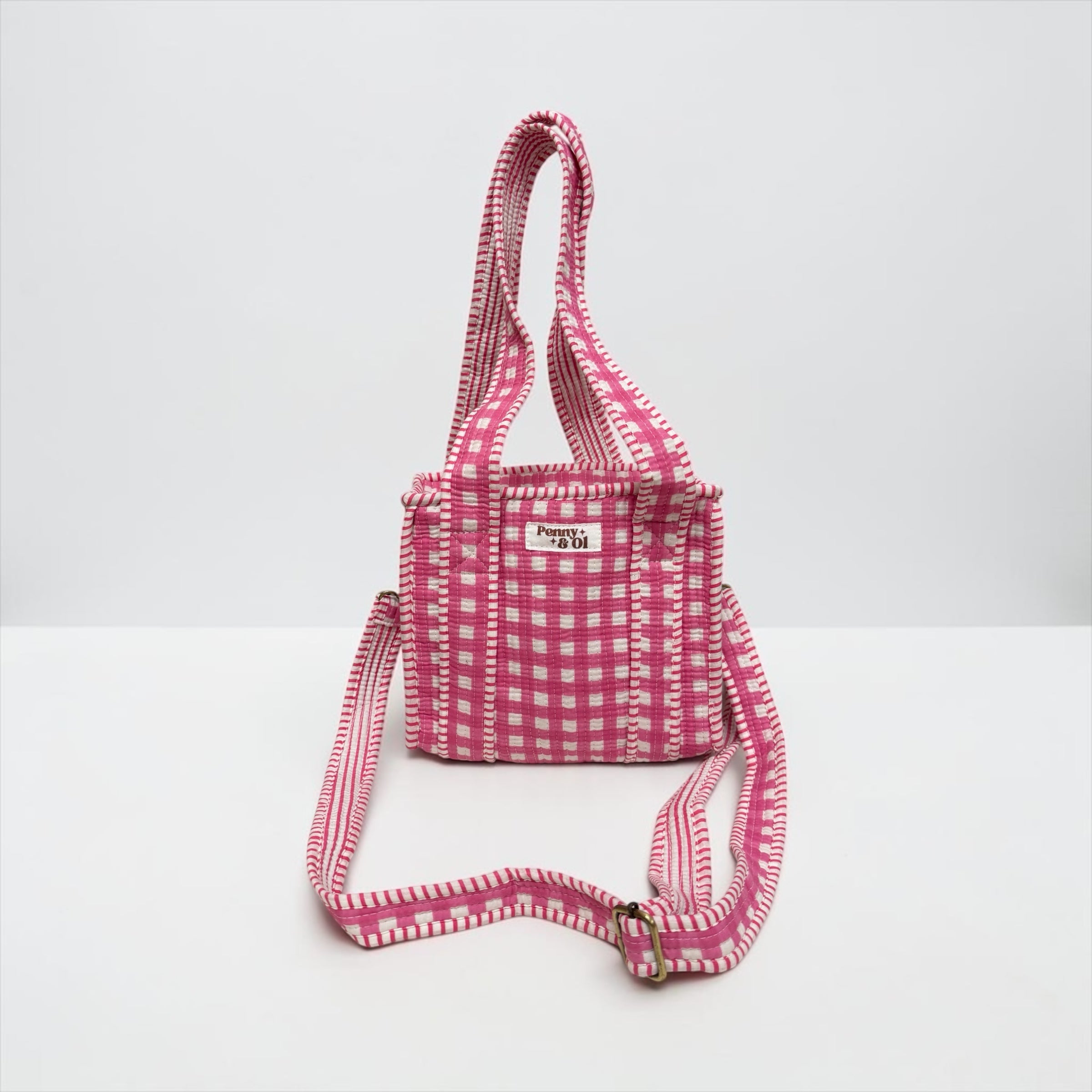 Pink Gingham MINI Tote Bag - Penny & Ol
