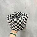 Black and white checkerboard Padded Fabric Organisers, beauty basket..