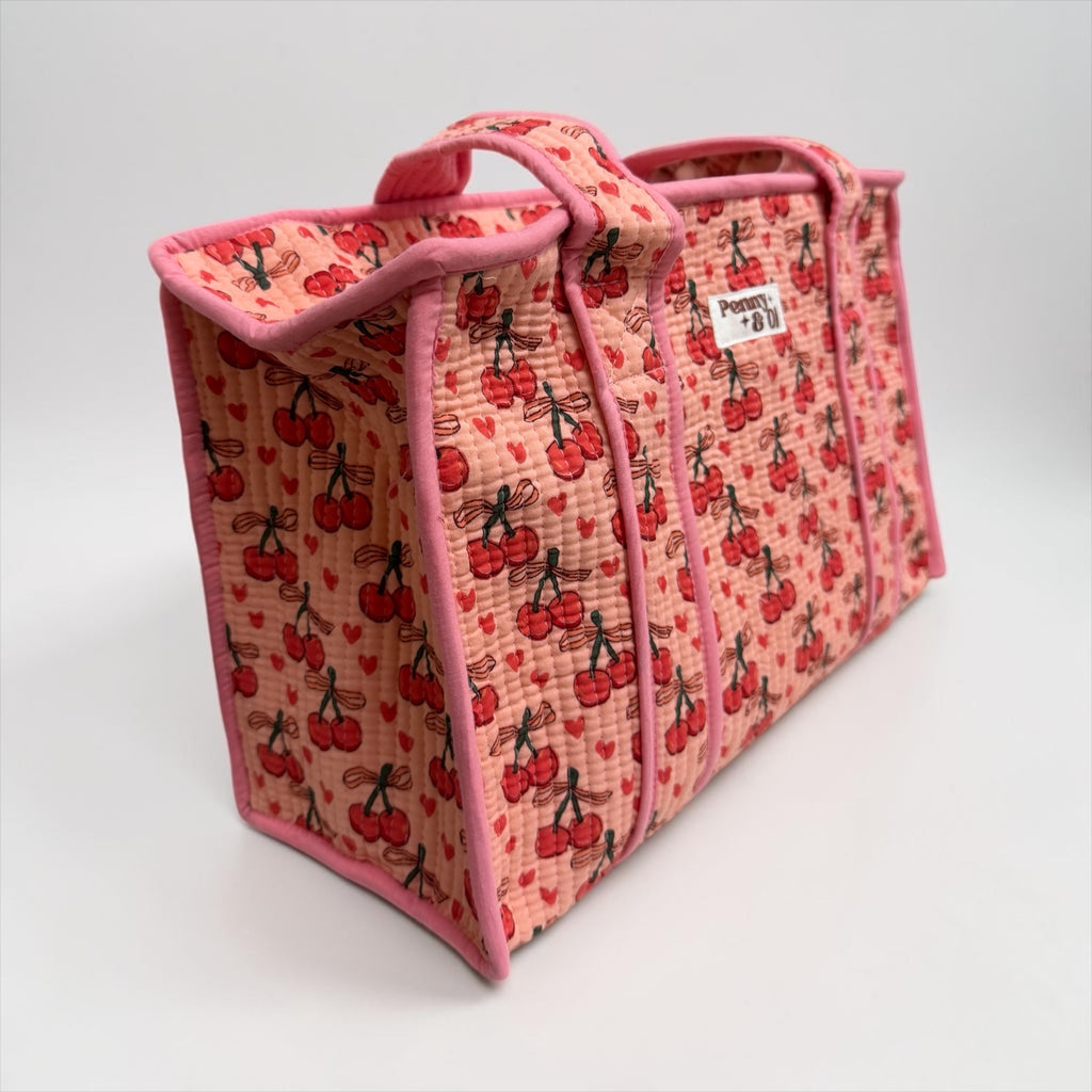 Cherry Love MEDIUM Cotton tote bag