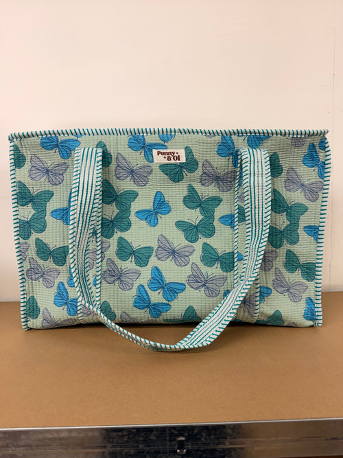 Butterfly Large Cotton Tote Bag, handmade tote bags
