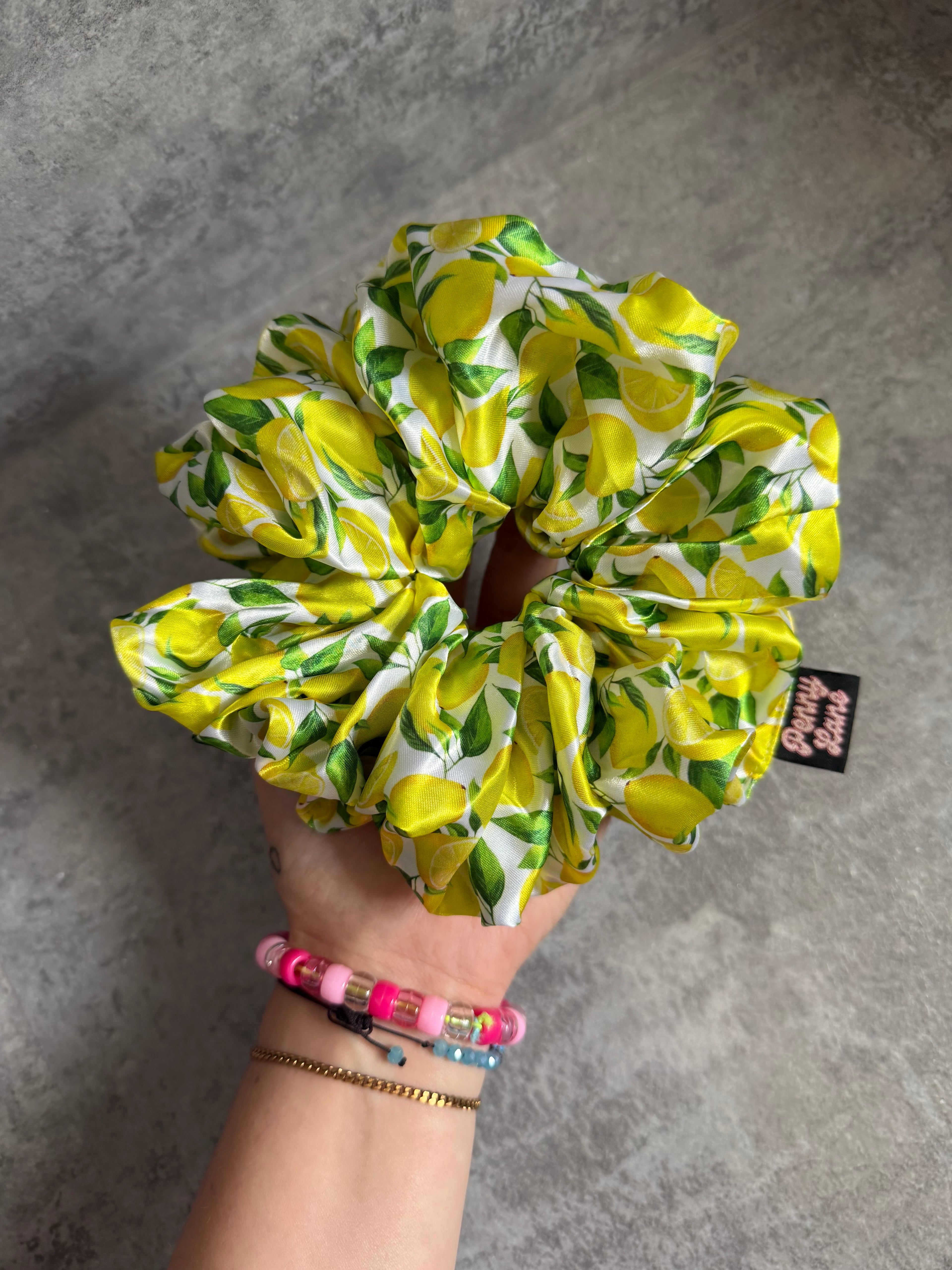 Lemons XL Satin Hair Scrunchie