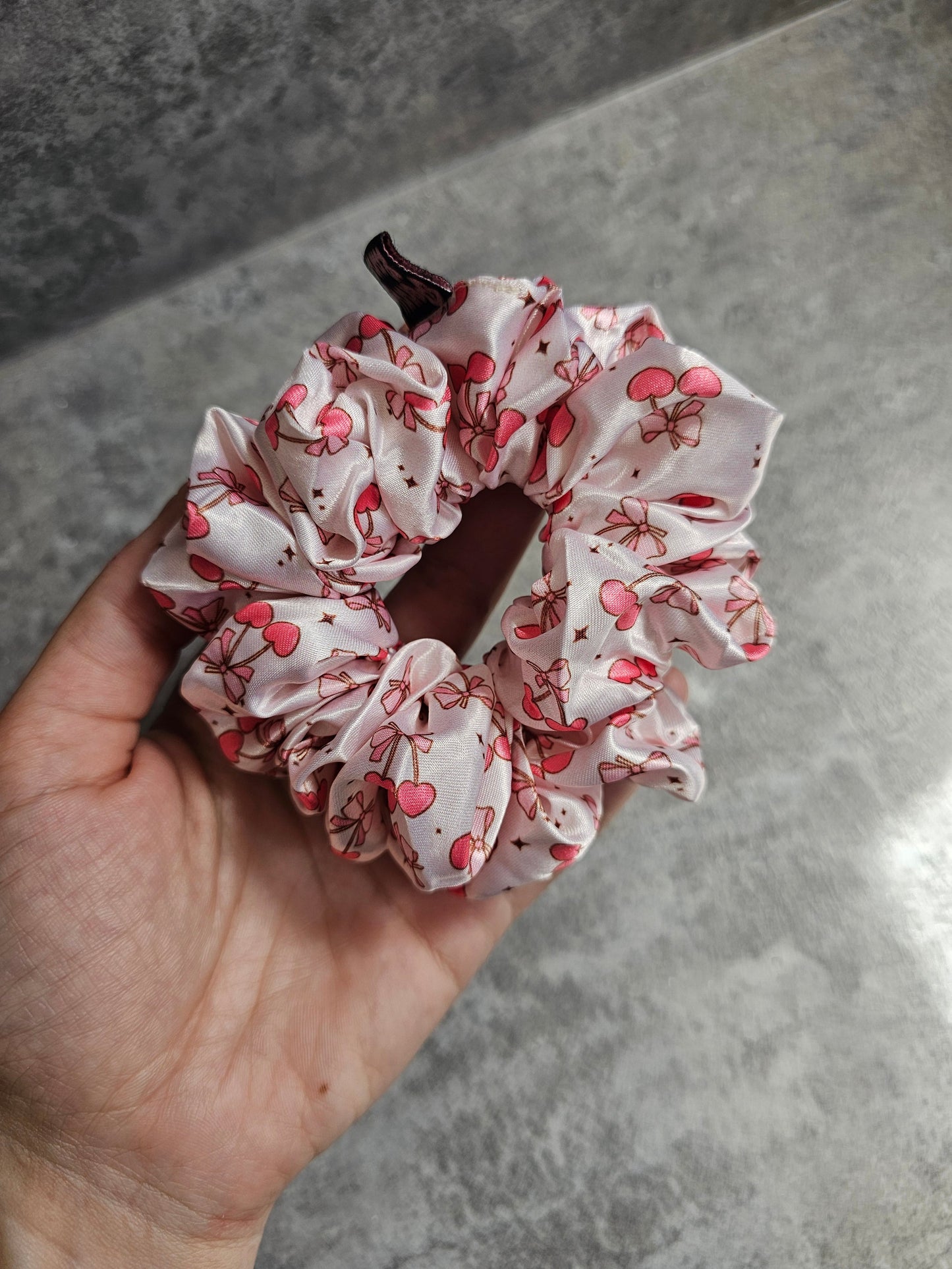 Cherry bow Midi scrunchie