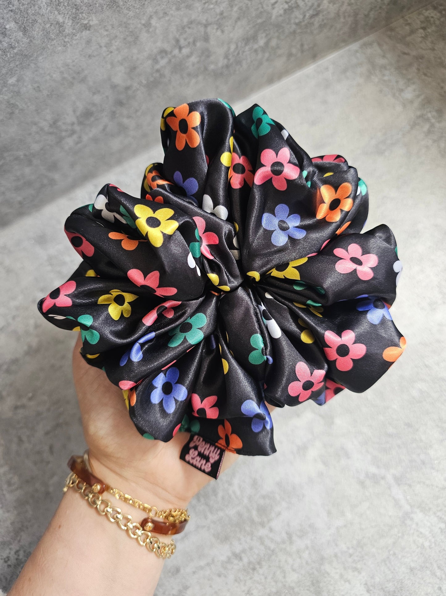 Neon Garden XL Hair Scrunchie.