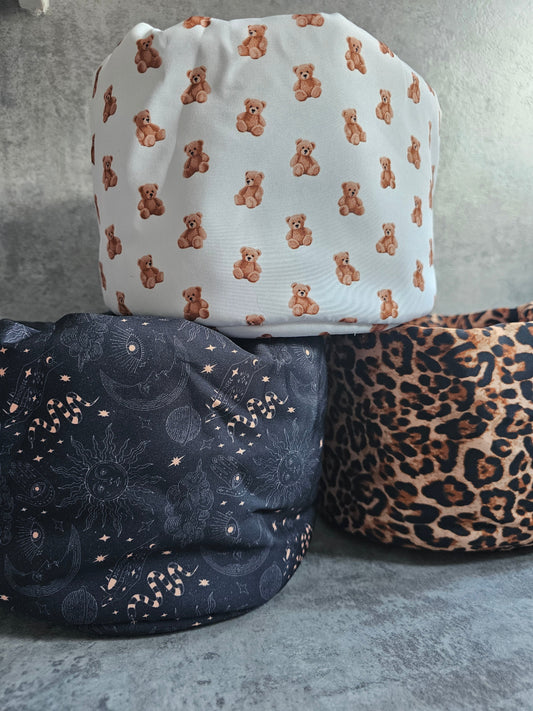 Padded fabric organisers, beauty baskets.