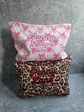 Embroidered zip pouches