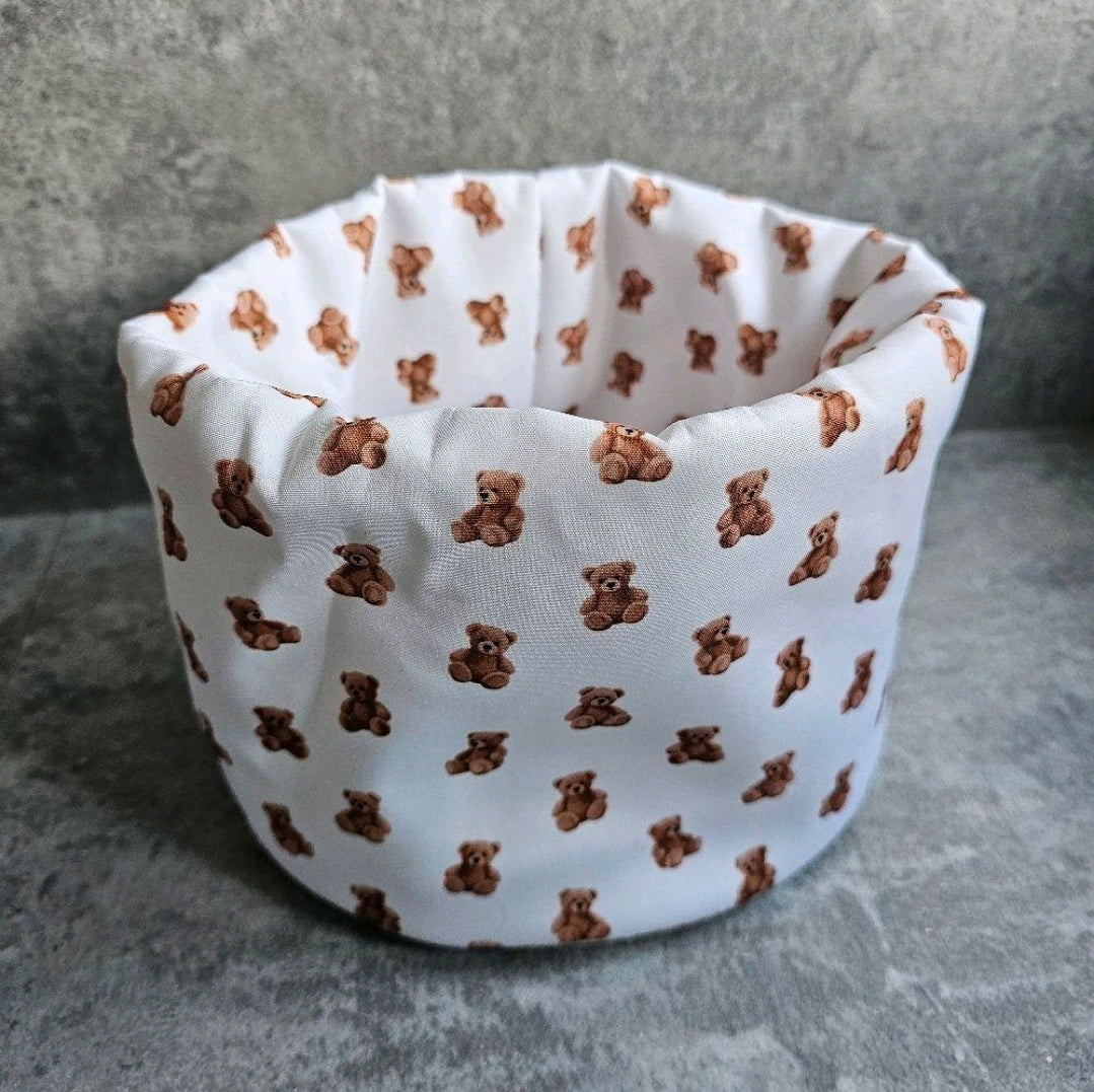 Padded fabric organisers, beauty baskets.