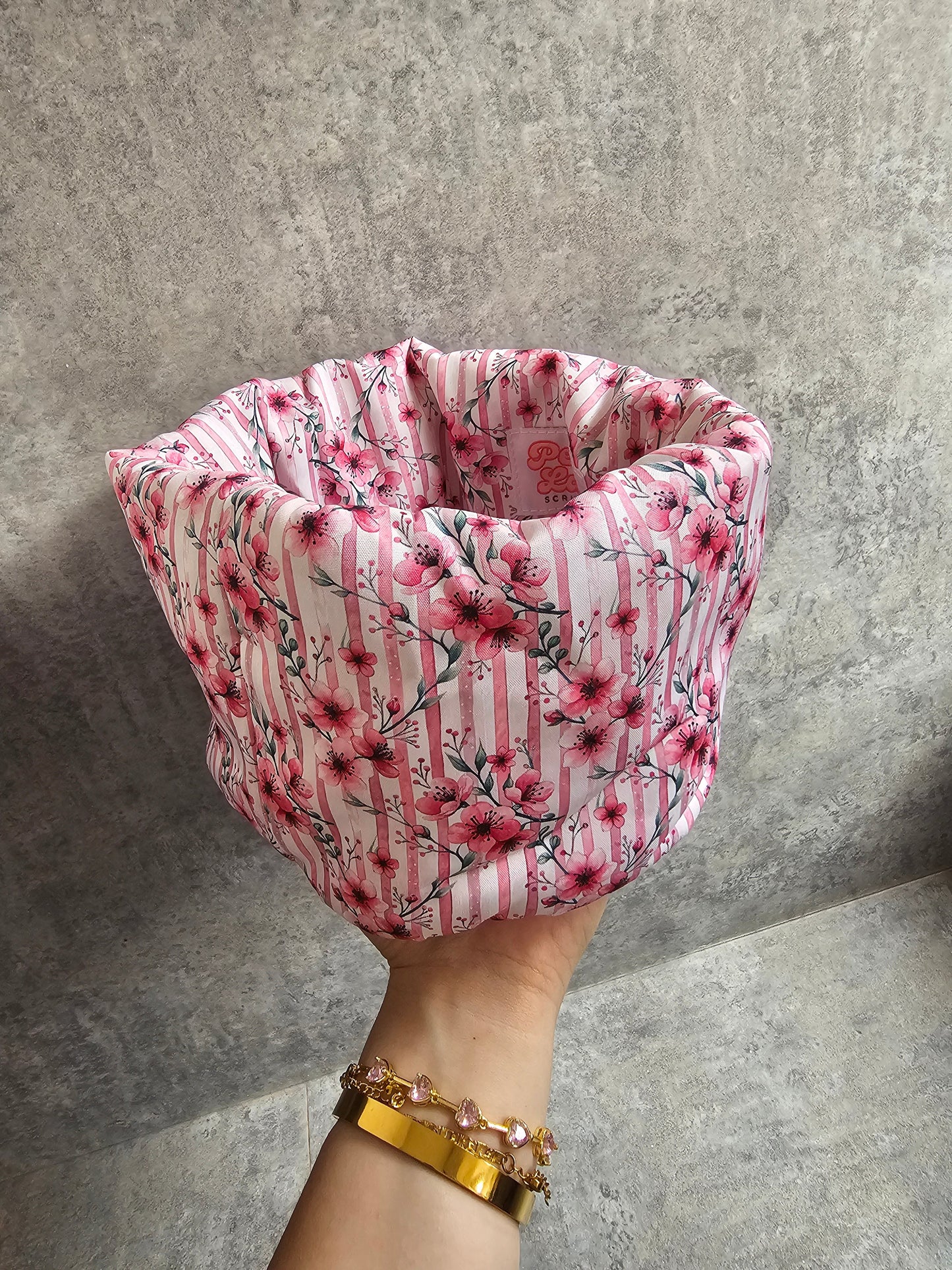 Padded fabric organisers, beauty baskets.