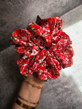 Crimson Garden XL Hair Scrunchie.