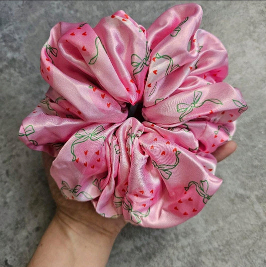 Sweet Strawberry XL Satin Hair Scrunchie.