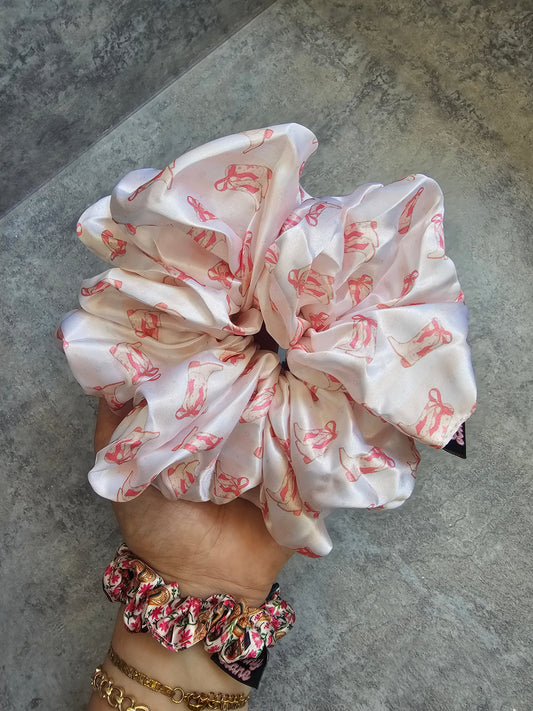 These Boots Are Made For Walking XL Satin Hair Scrunchie.