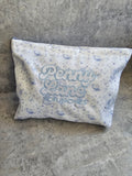 Dainty Blue Cowgirl Embroidered Zip Pouch